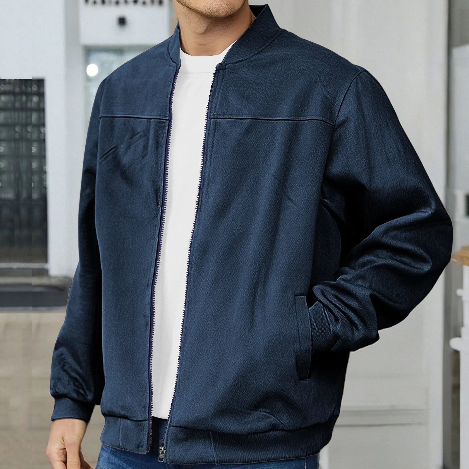 Suede lightweight sportswear jacket